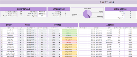 Be Your Planner Guest List and Seating Chart Bundle