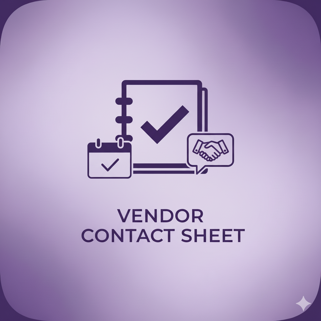 Vendor Contact Sheet